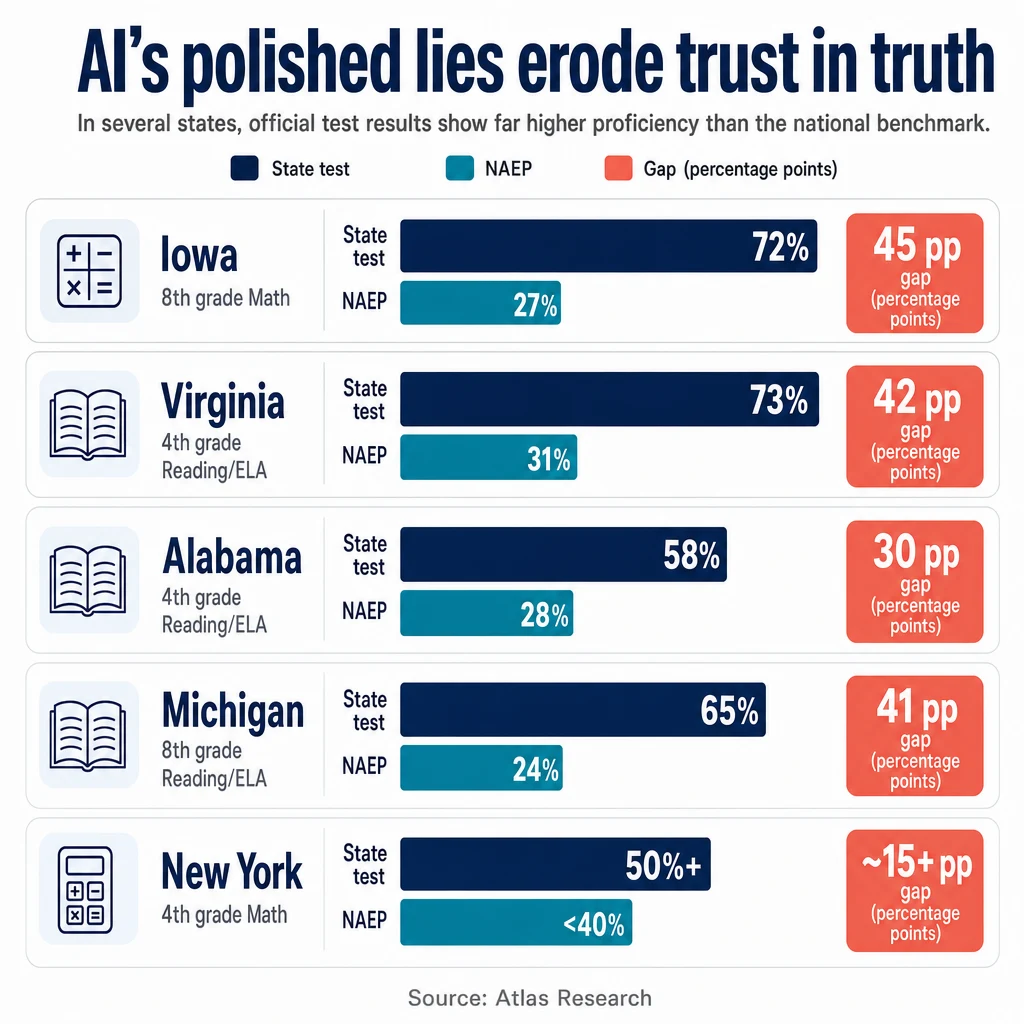 Infographic: AI's polished lies erode trust in truth